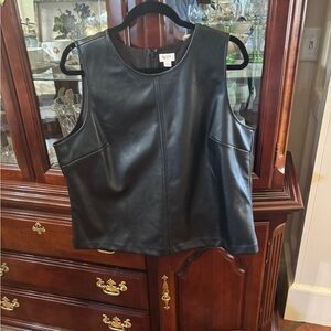 J. Crew Black Faux Leather Top